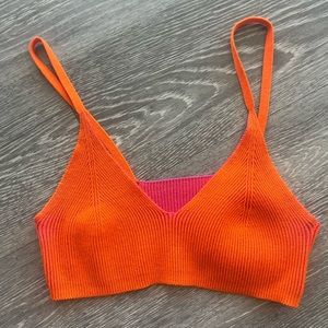 Jacquemus orange knit bralette